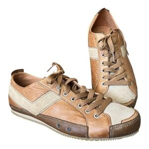 PONY Theremin Leather Sneakers Men's US 11 Brown Tan Retro Shoes F6-03-ST NWT